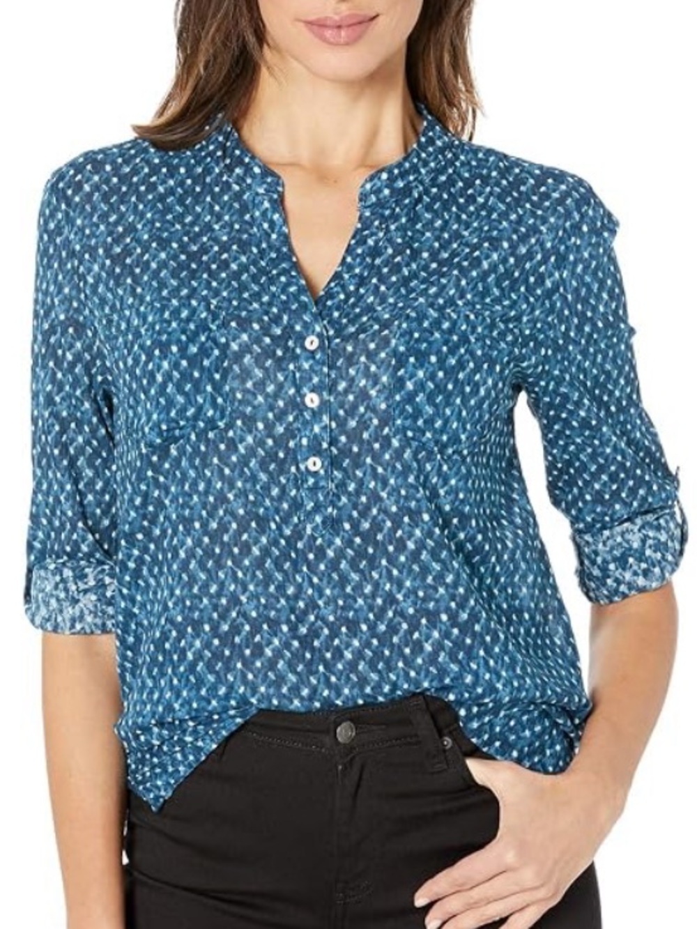 Carve Designs Dylan Gauze Henley Shirt Watercolor